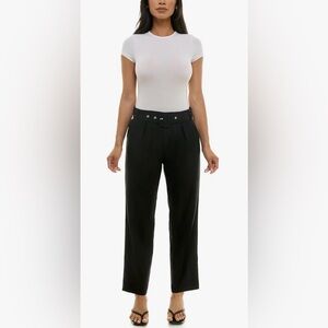 NanetteNanette Lepore Womens Freedom Stretch Straight Black Pants W/Belt Sz8 NWT